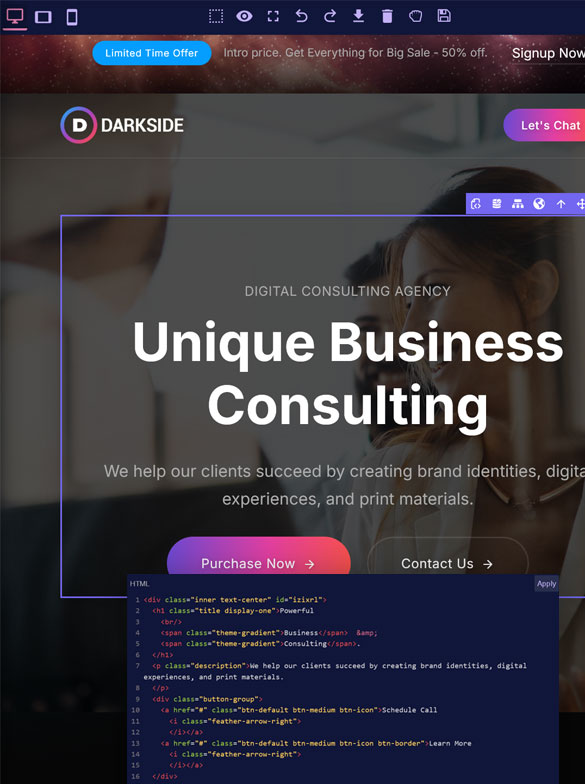 Website Builder for Marketers, Designers and Developers